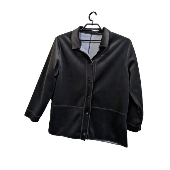 Kim Rogers lightweight jacket black  size  1X barn coat Button up - Picture 3 of 9